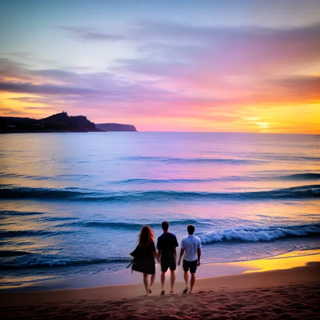 praia por do sol casal lgbt lua de mel
