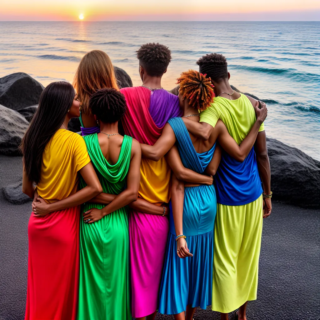 amor diversidade praia por do sol