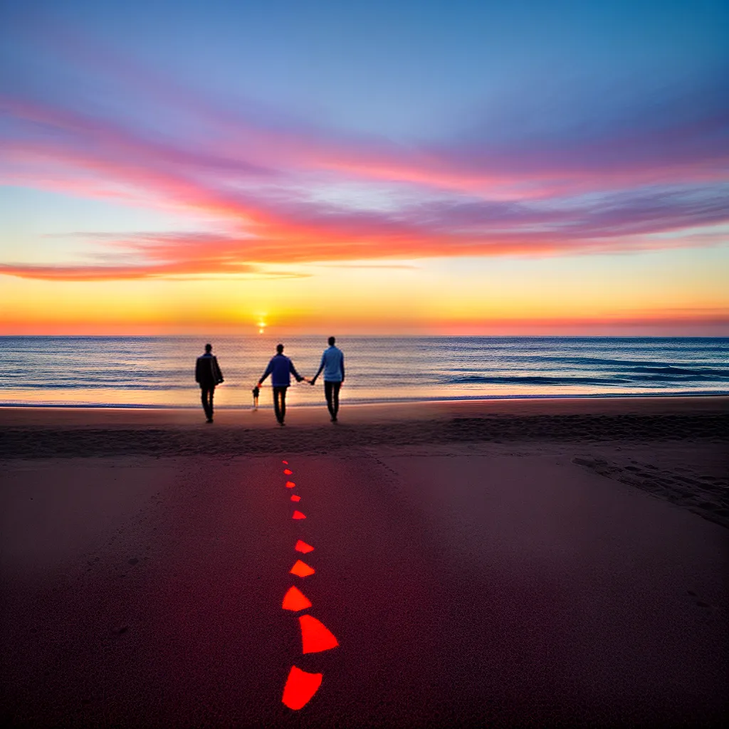 por do sol praia casal amor diversidade