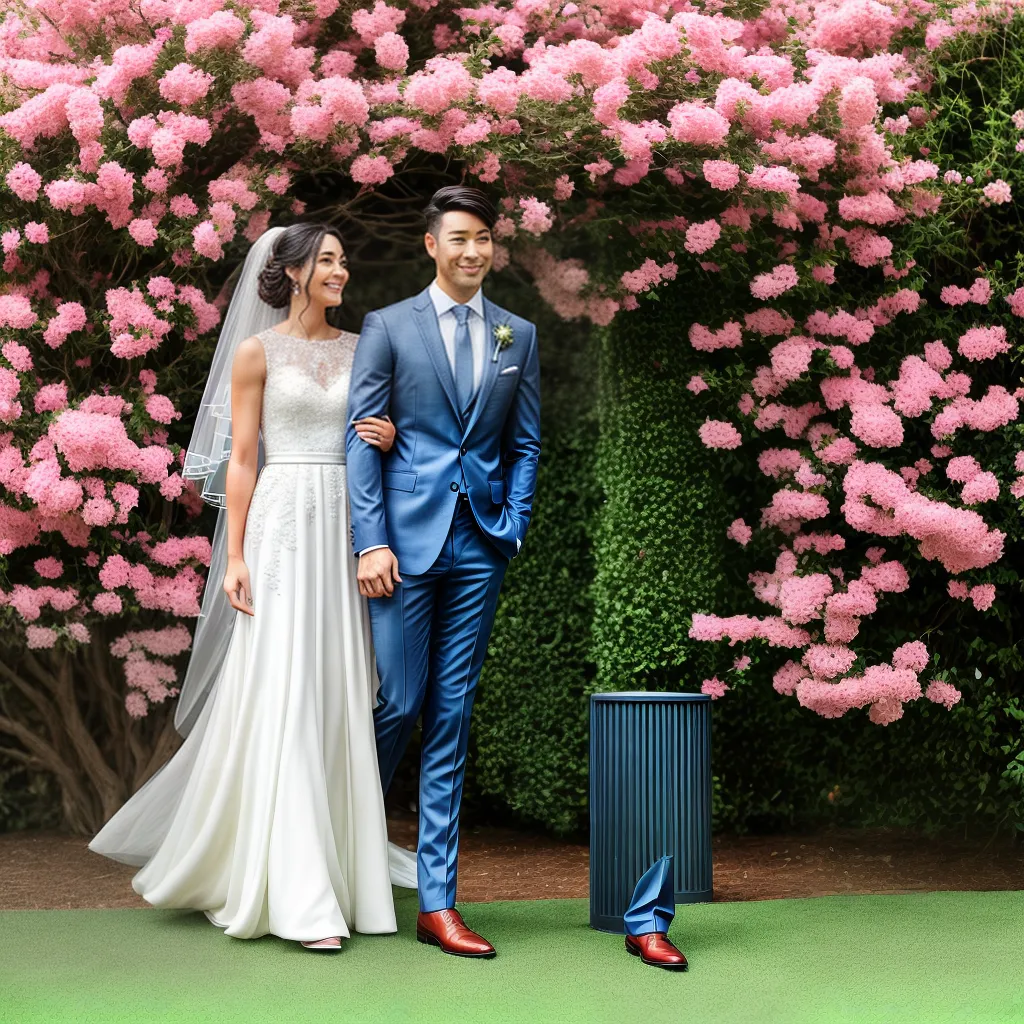 casal estiloso casamento vestido floral