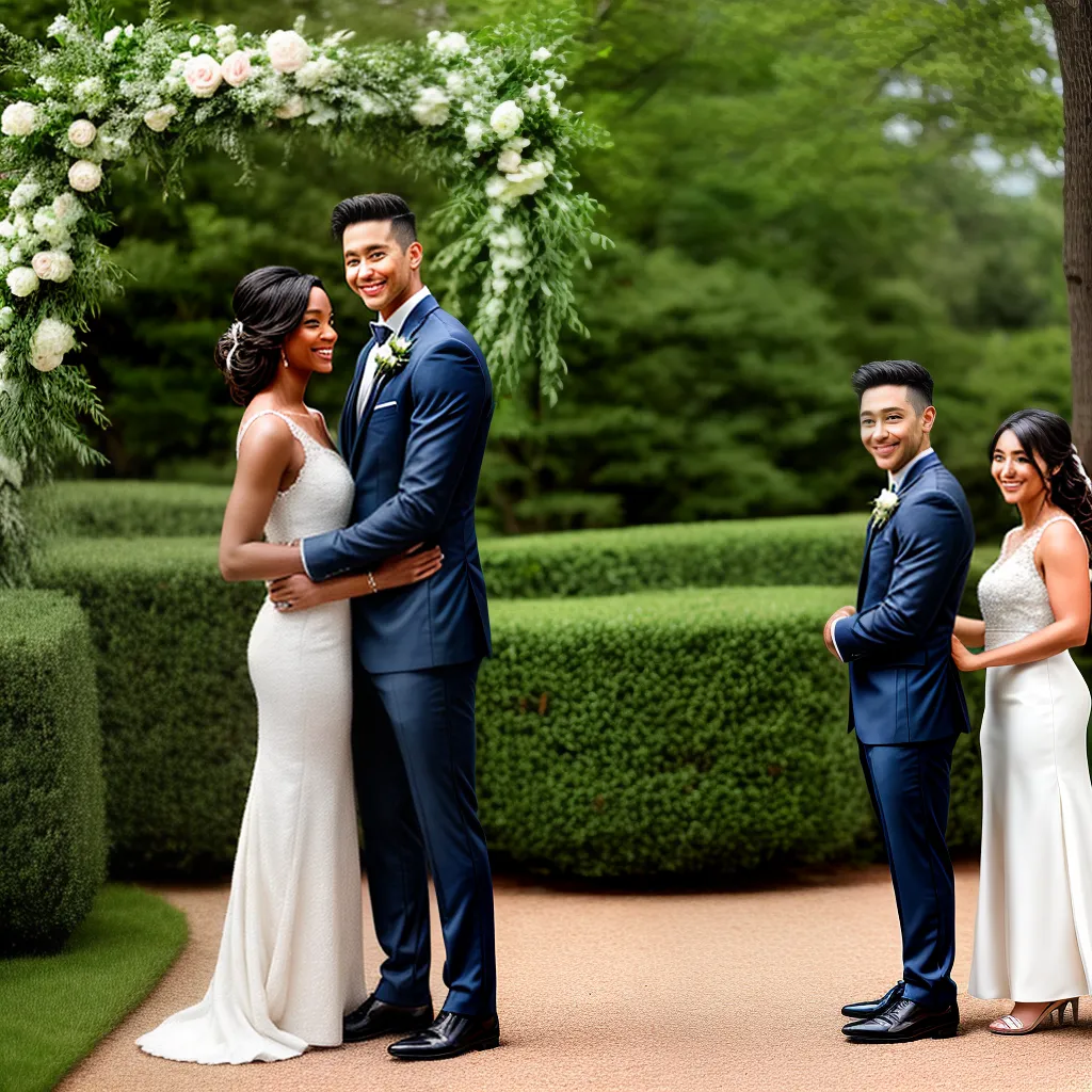 casal estiloso traje casamento