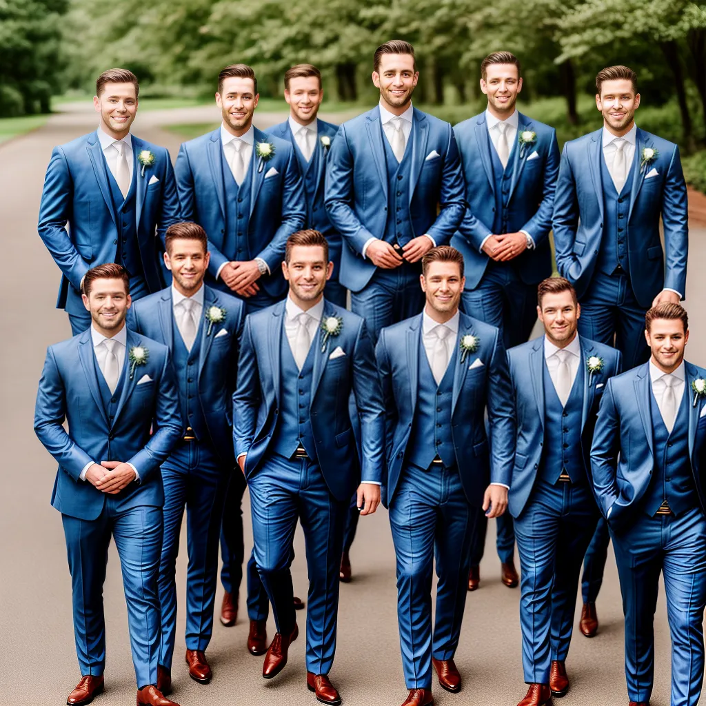 grupo padrinhos azul estiloso