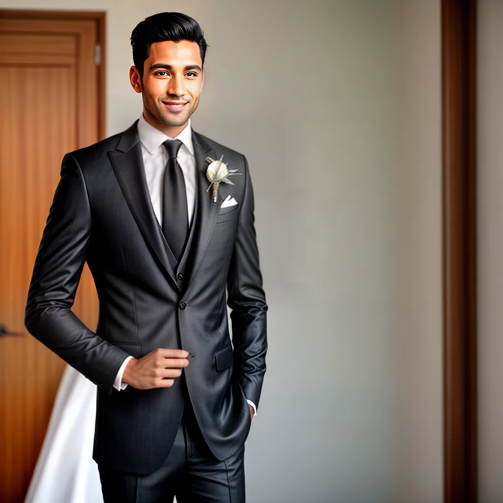 noivo elegante terno preto
