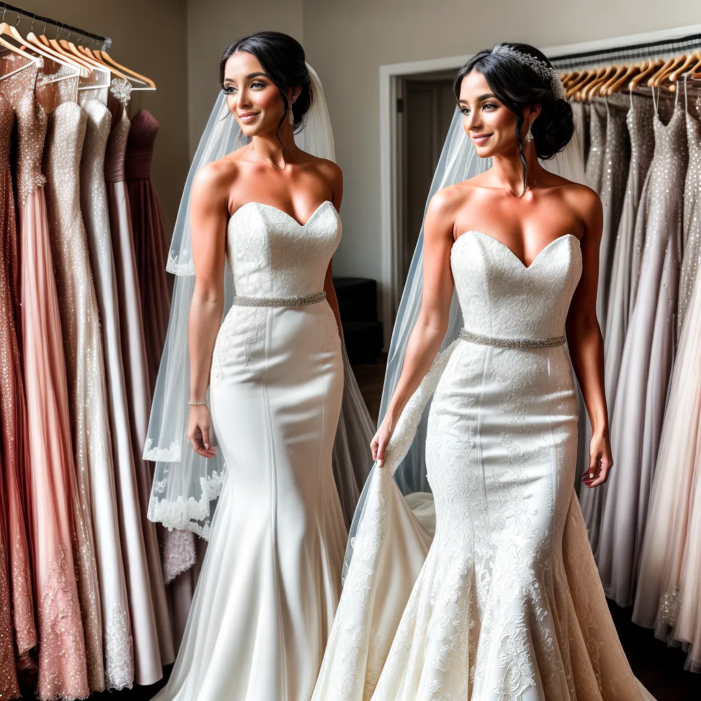 noiva provando vestidos casamento glamour
