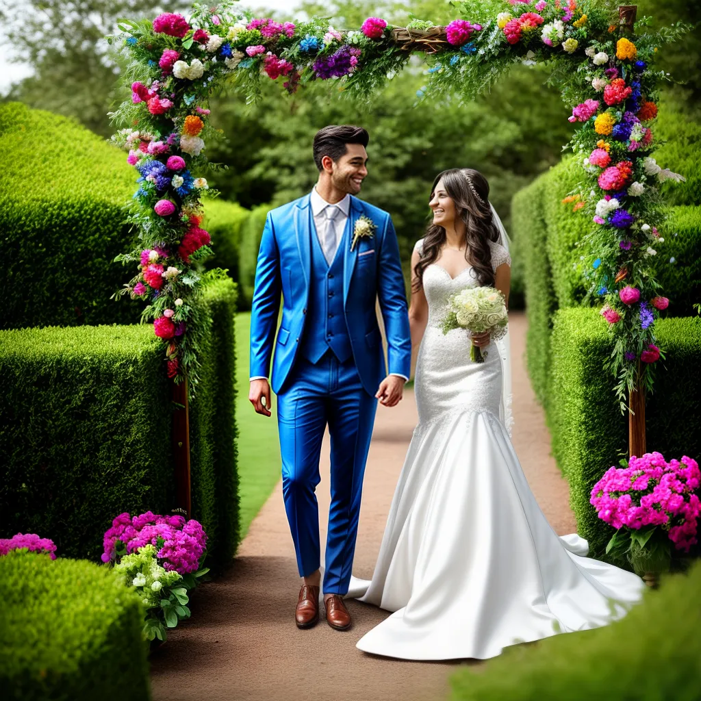 casamento jardim colorido noivos romance