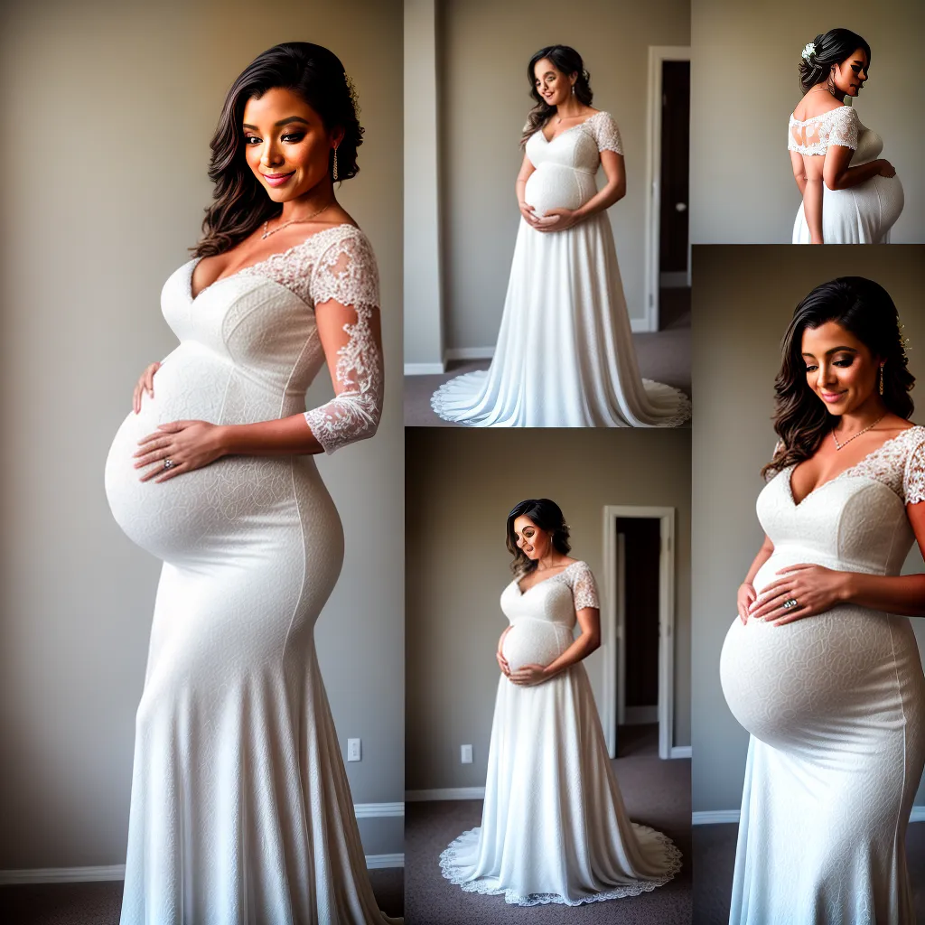 noiva gravida vestido casamento elegante