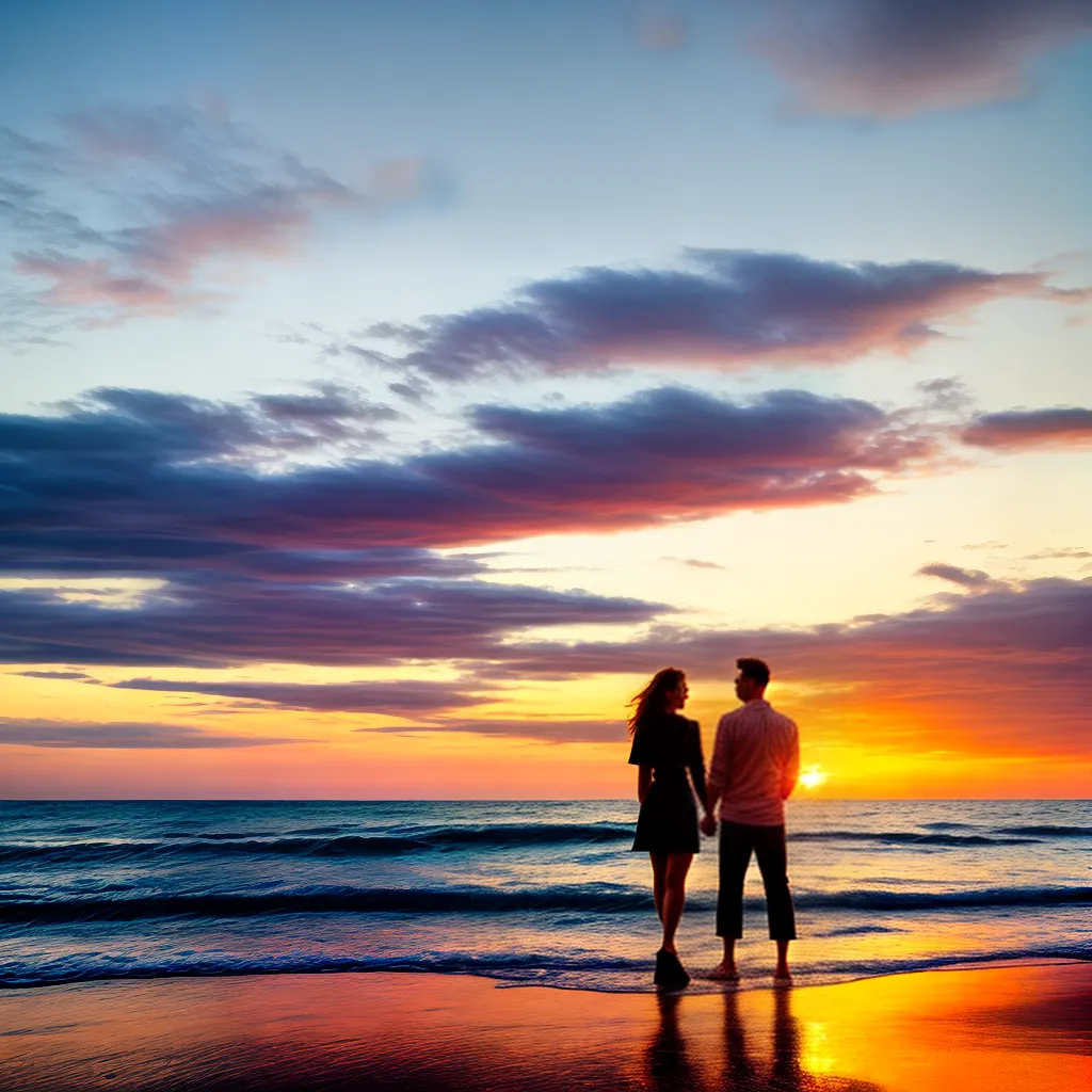 casal praia por do sol amor 3