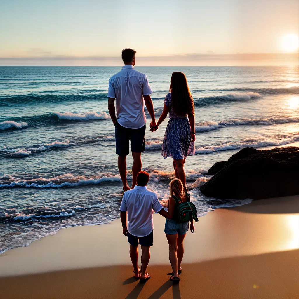 casal feliz maos praia por do sol