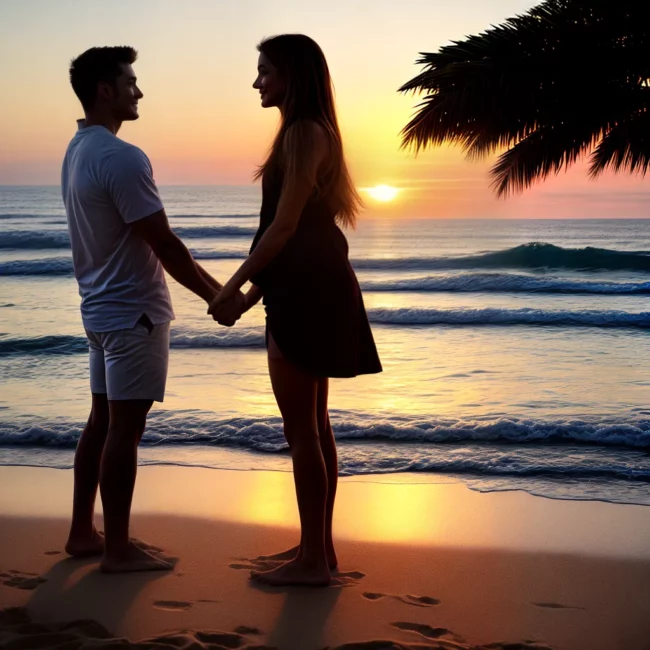 casal praia por do sol amor 4