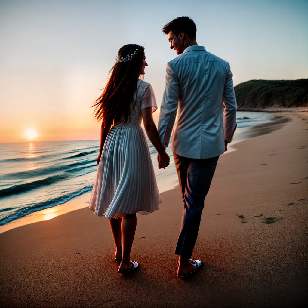 casal noiva noivo praia por do sol