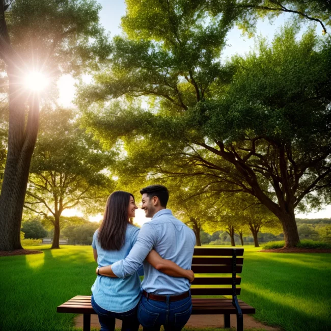 casal amor parque por do sol