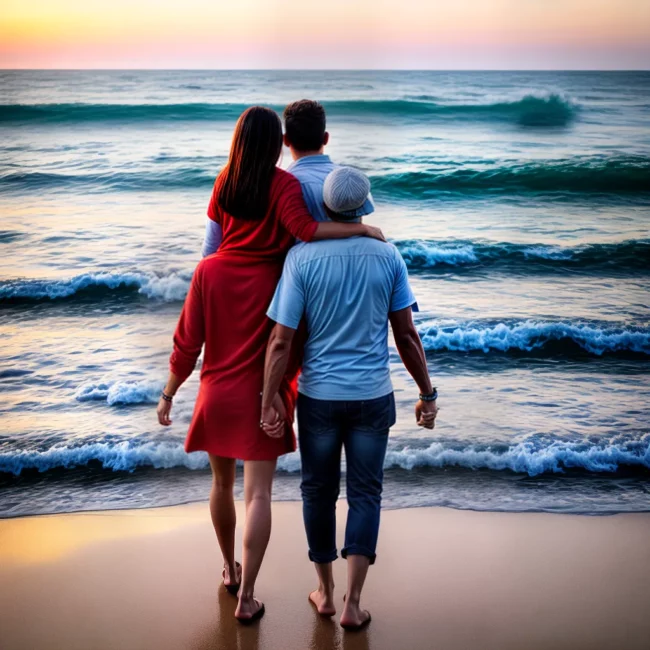 casal maos dadas praia por do sol 3