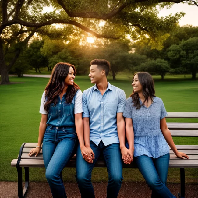 casal park bench por do sol