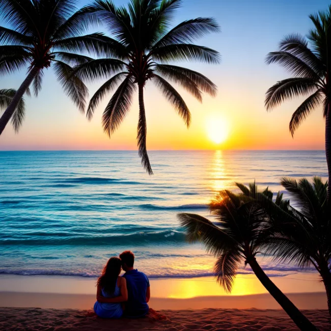 casal praia por do sol amor 7