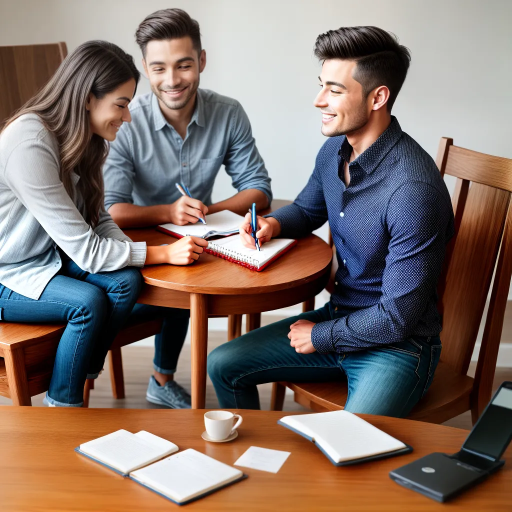 casal planejando futuro mesa