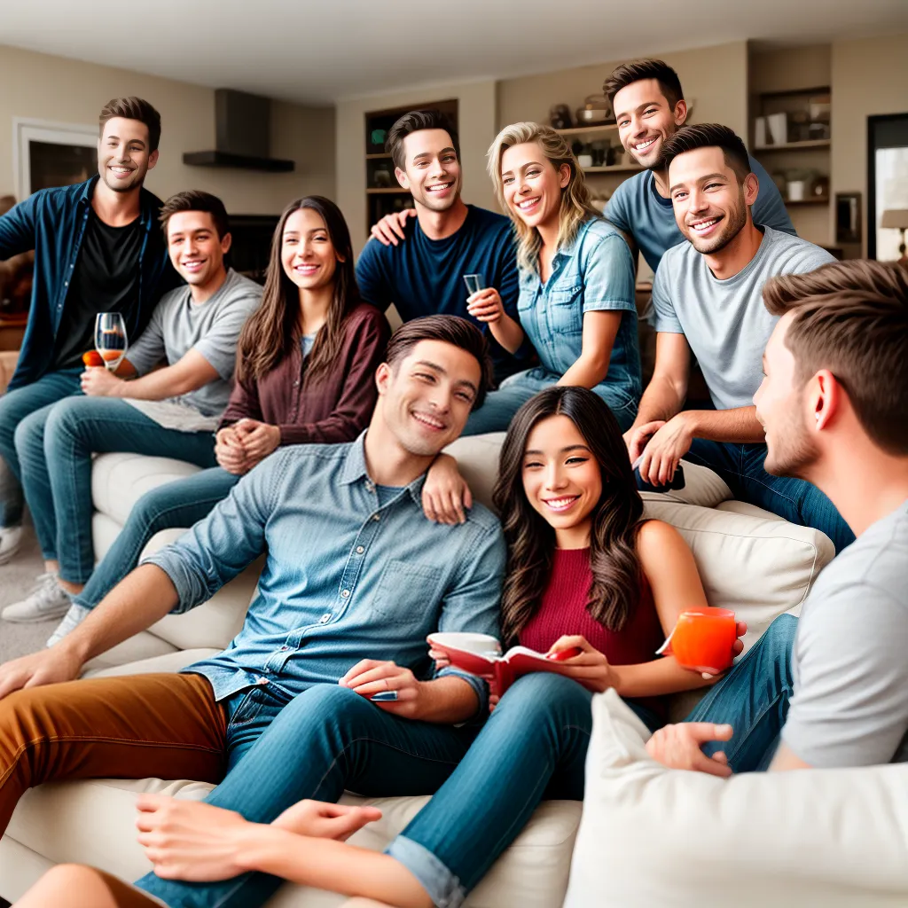 casal amigos familia sofa alegria