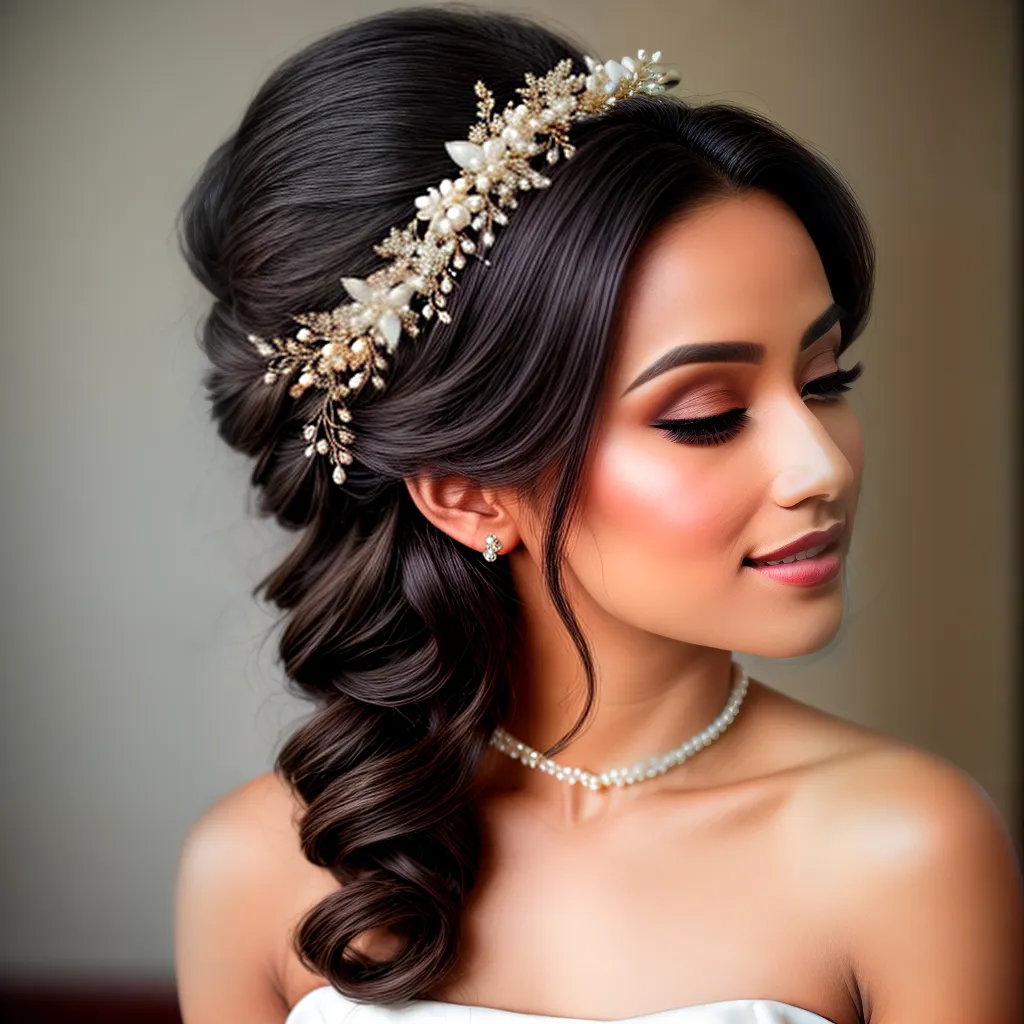 noiva penteado perolas brilho