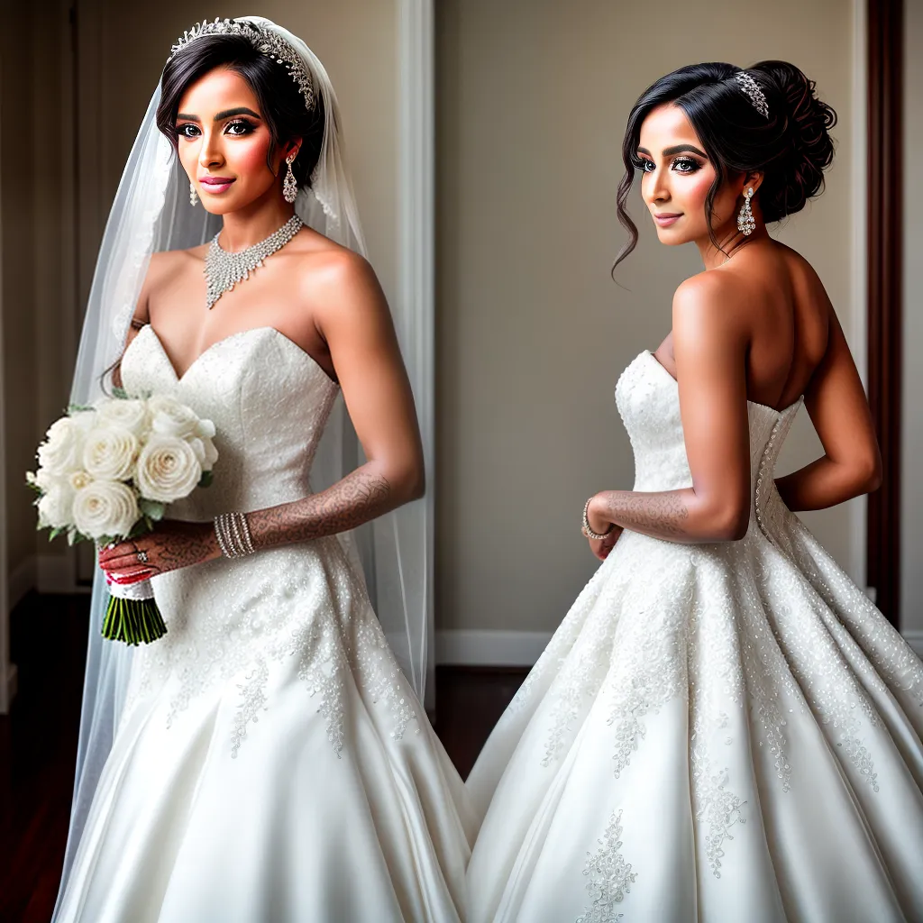 noiva espelho vestido rosas brilho