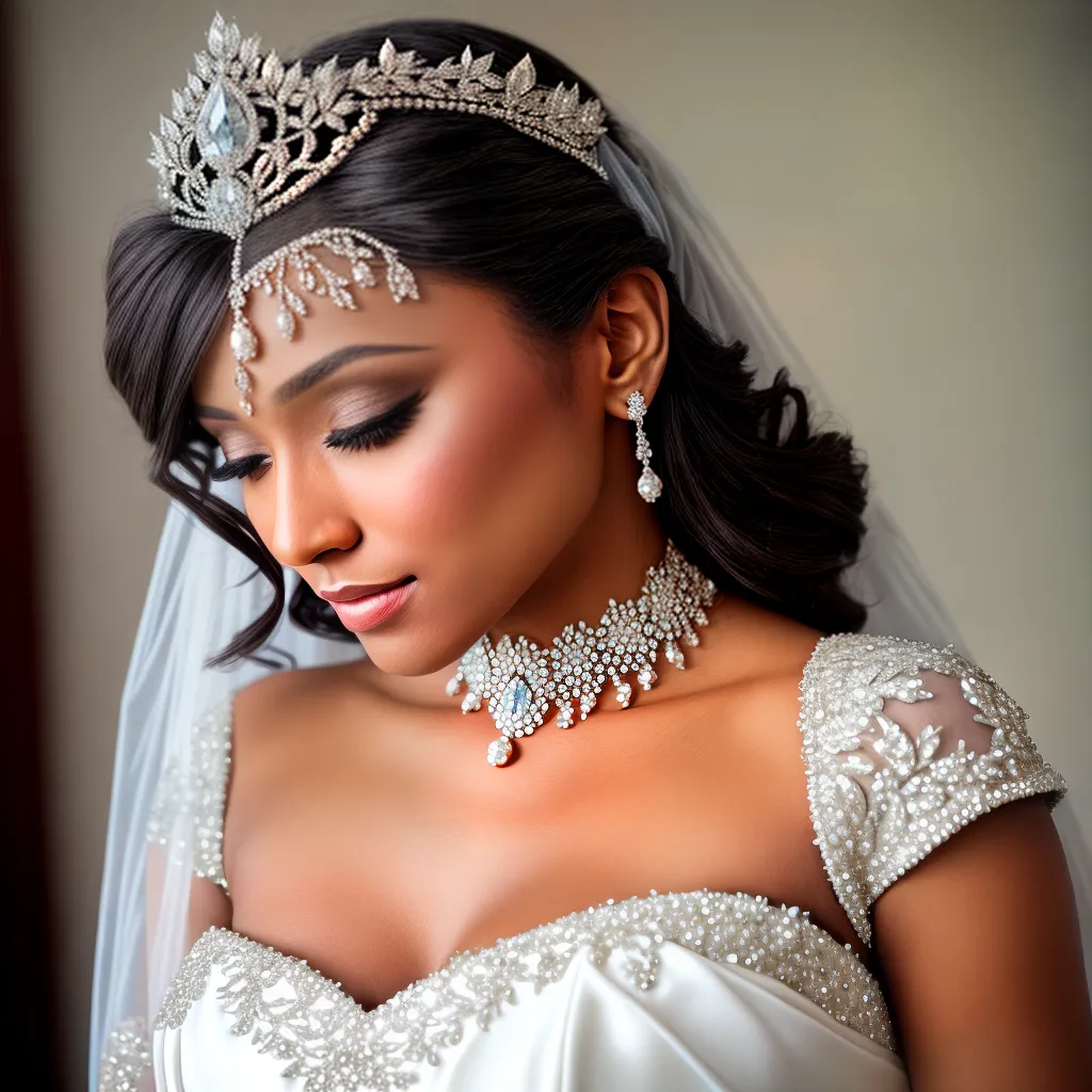 noiva tiara brilhante luxo elegante