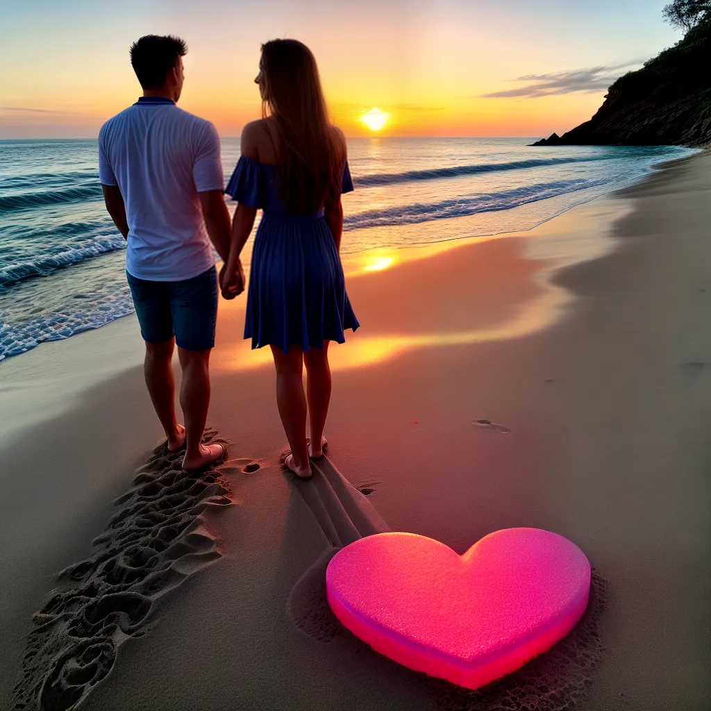 casal romantico praia por do sol 2