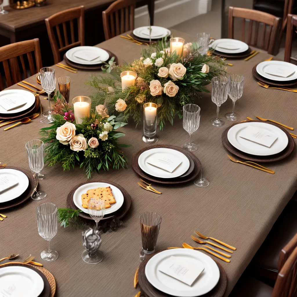 mesa jantar elegante talheres cristal flores