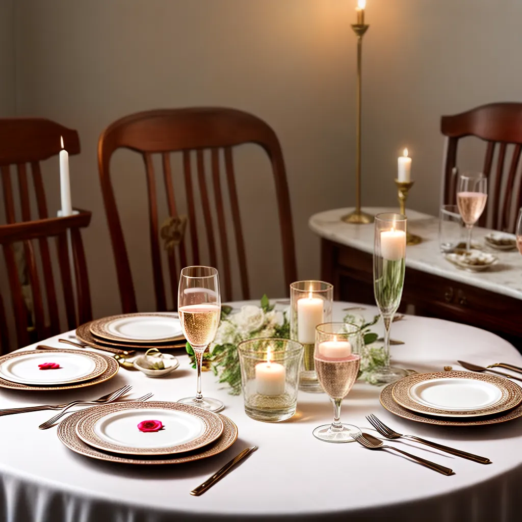 mesa jantar romantica rosas champanhe
