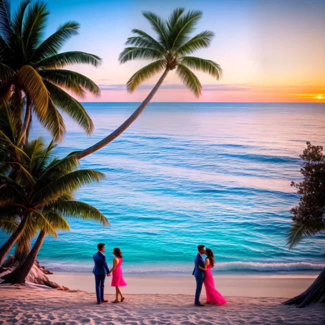casal praia por do sol amor 12