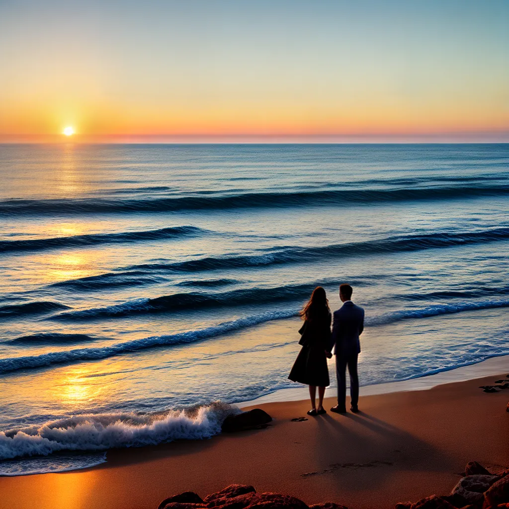 casal praia por do sol romantico 5
