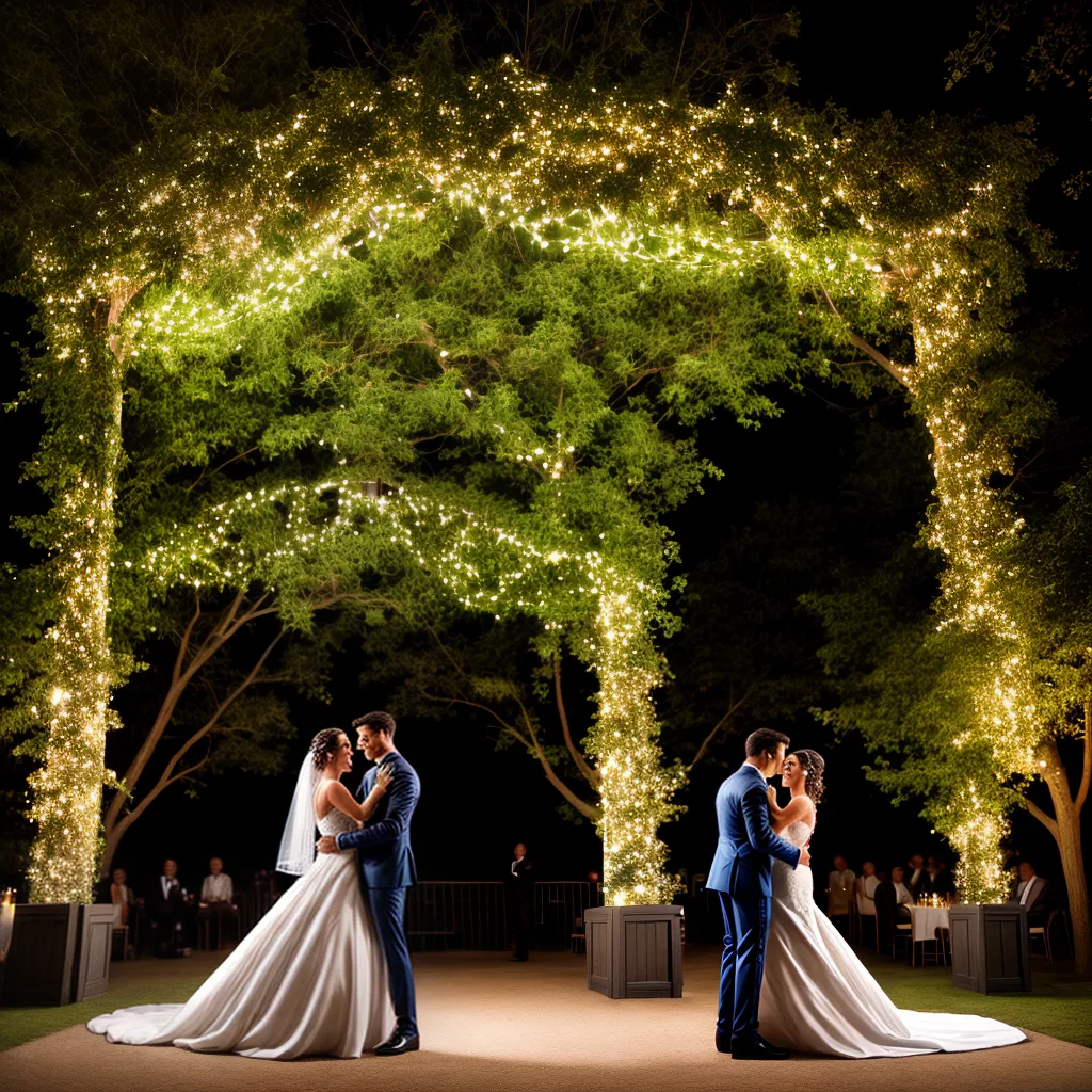 casal dancando luzes casamento magico