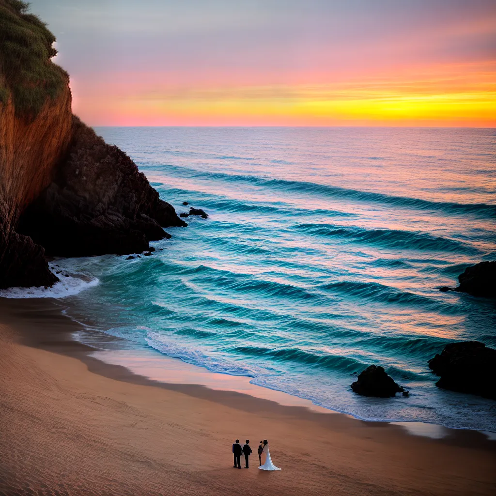 por do sol praia casal amor