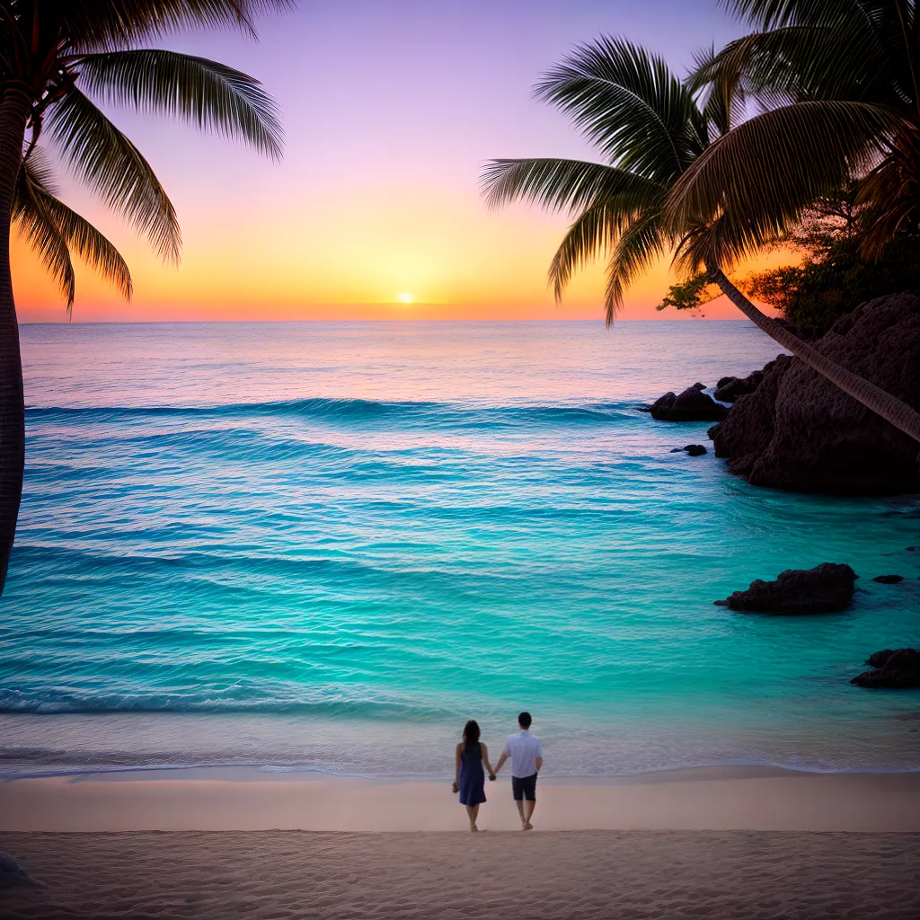 por do sol praia casal romantico 1