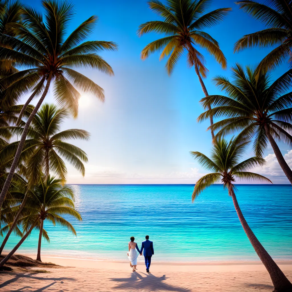 praia tropical agua turquesa casal casamento