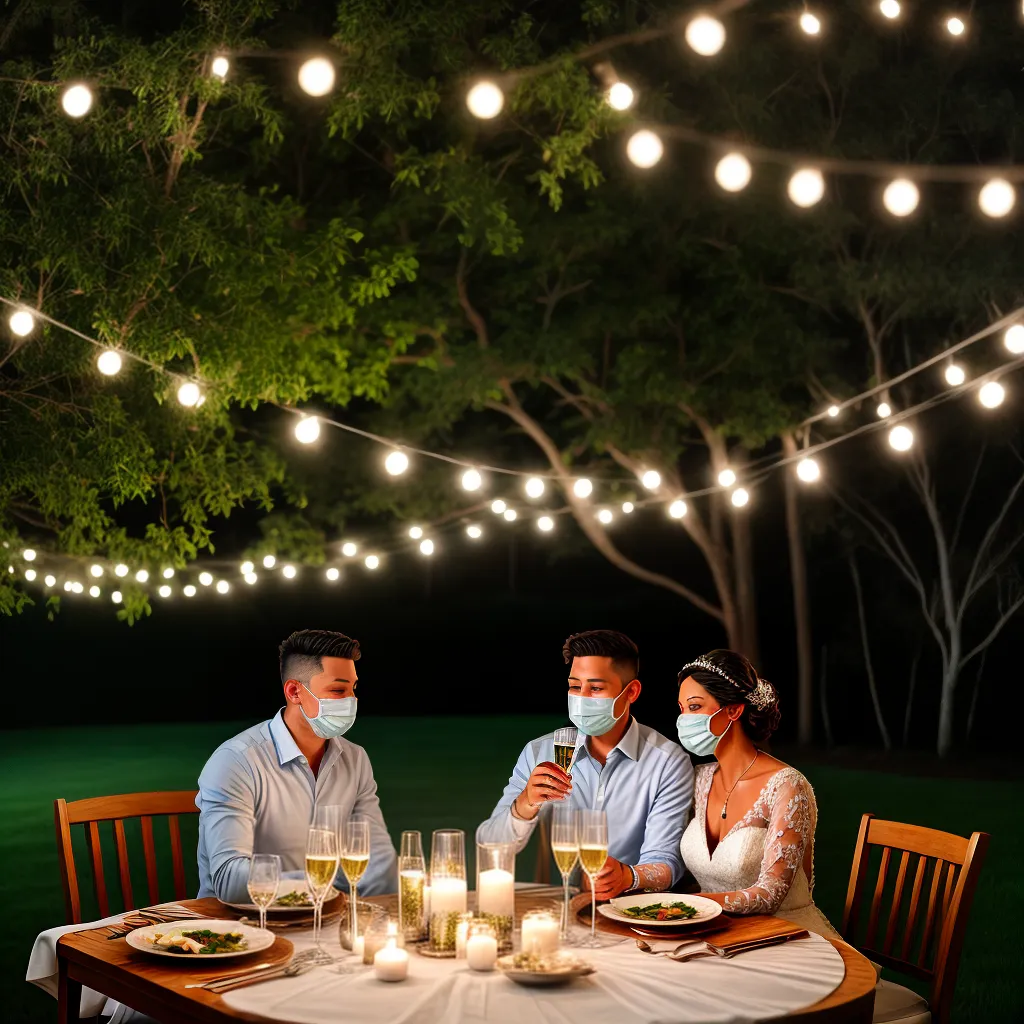 casal mesa decorada luzes brindando