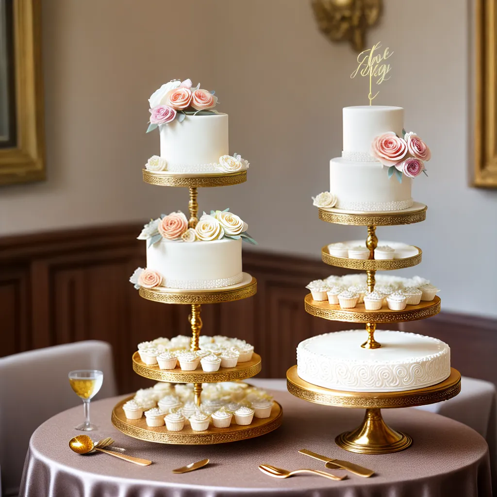 bolo casamento tres andares fondant flores ouro