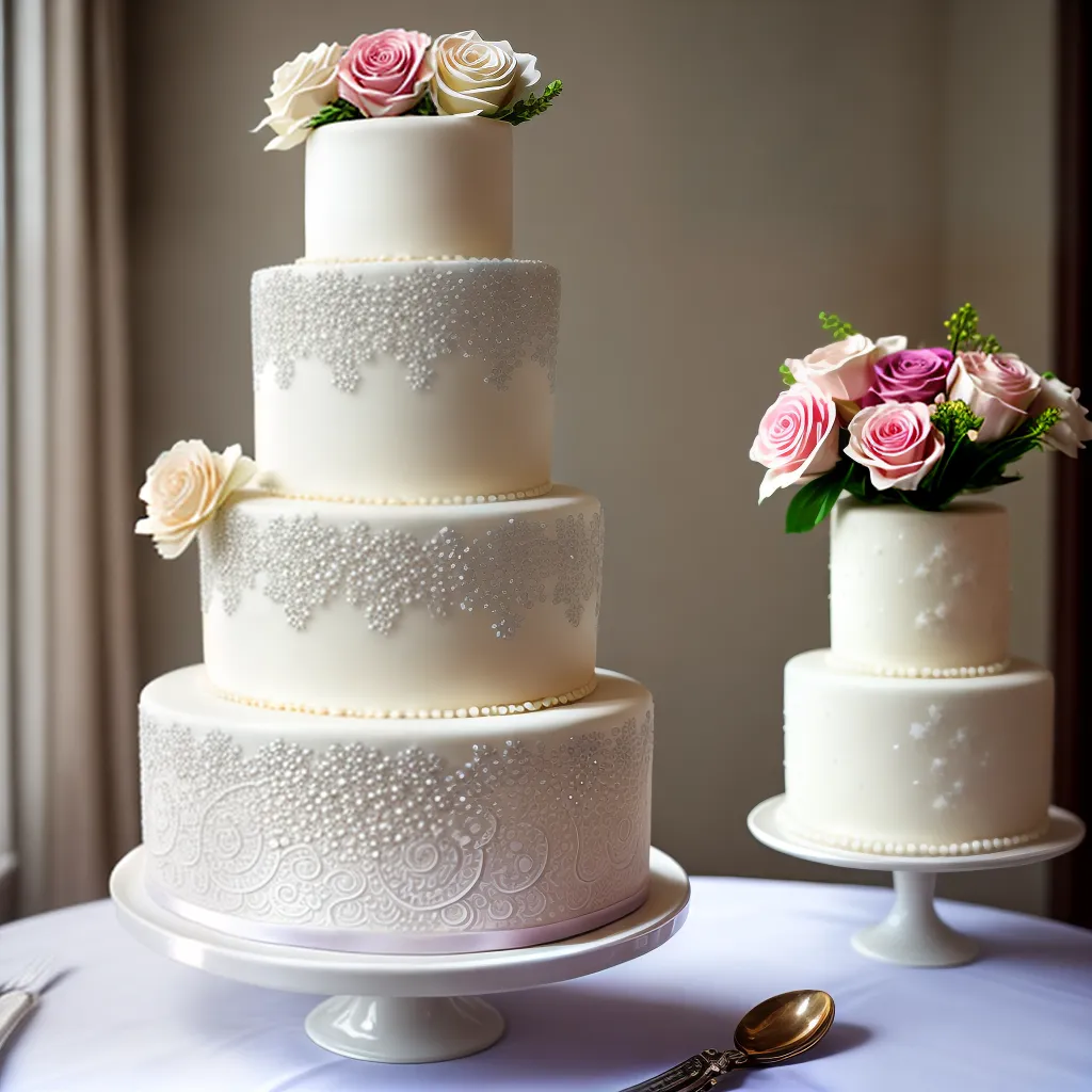 bolo casamento fondant lace flores