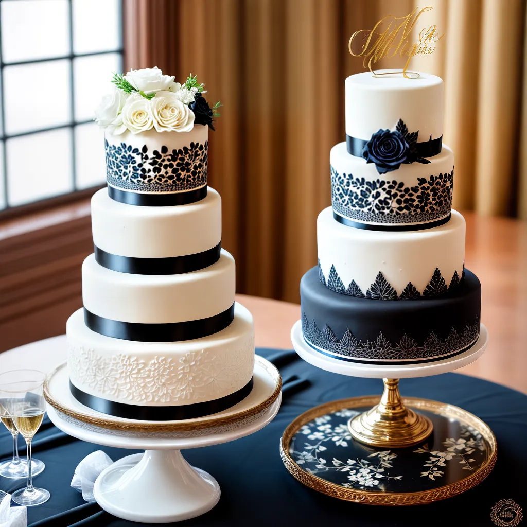 bolo casamento preto branco floral