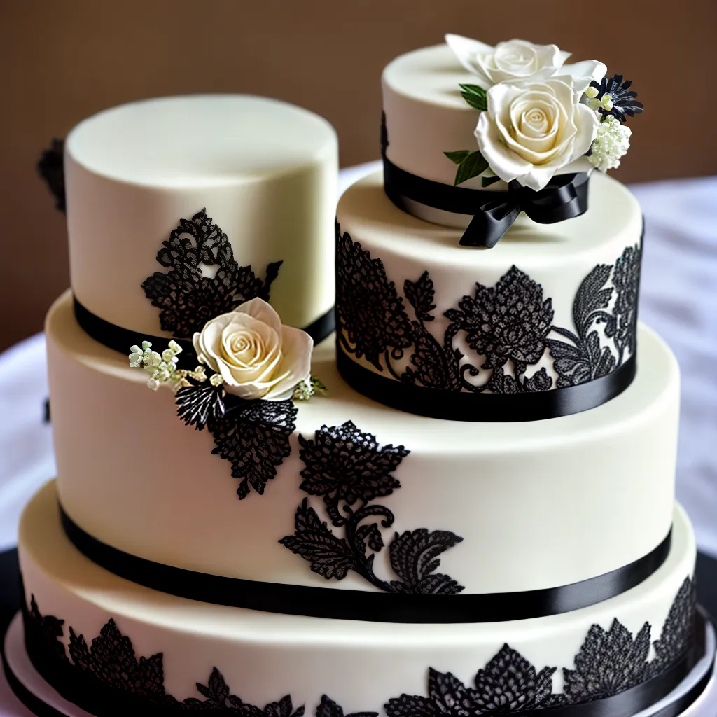 bolo casamento preto branco requinte