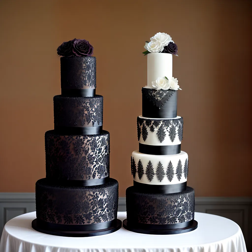 bolo casamento preto branco requinte 1