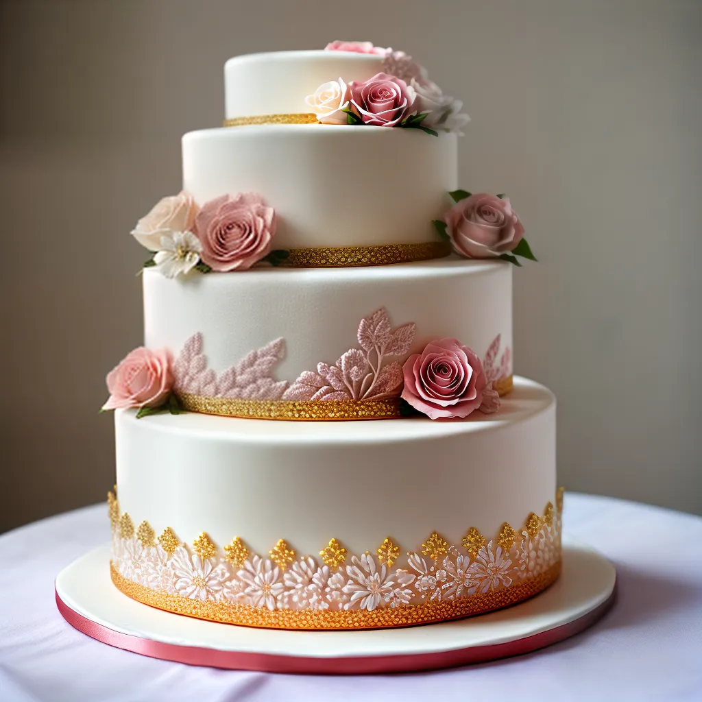 bolo casamento tres andares flores acucar 2