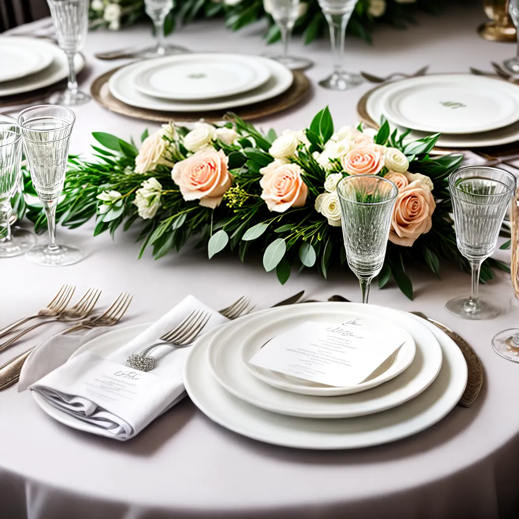 mesa casamento linhas flores cardapio
