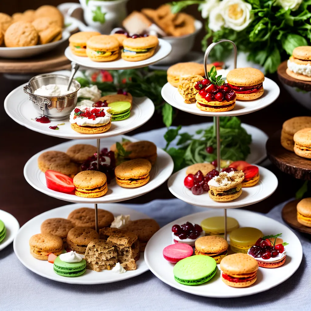mesa bridal shower lanches macarons chas