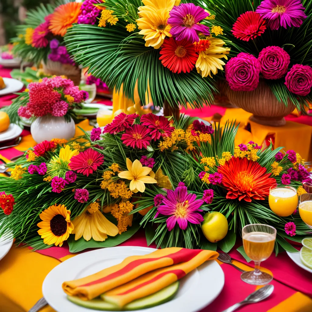 cha de panela exotico flores frutas trajes