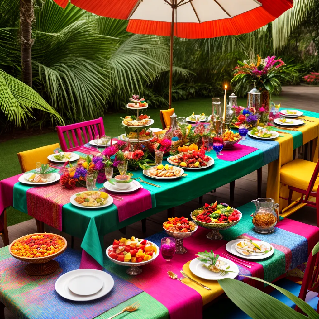 festa cha exotica flores frutas