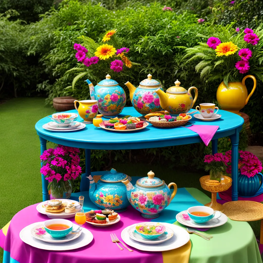 cha colorido jardim tropical convidados