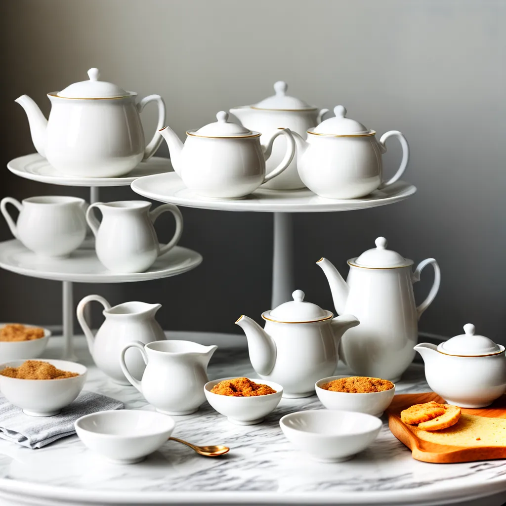 chaleira branca porcelana minimalista cha