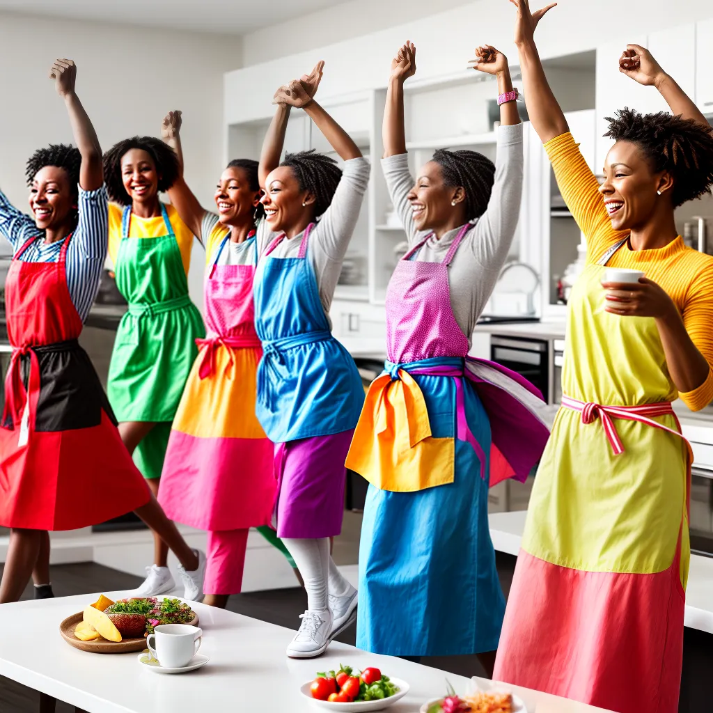 mulheres cozinha alegria danca