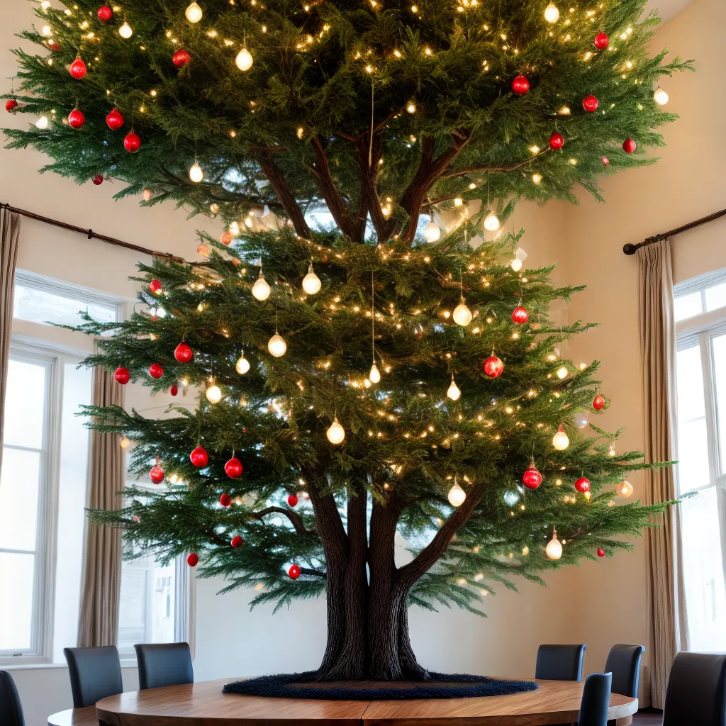 cozinha decorada arvore familia