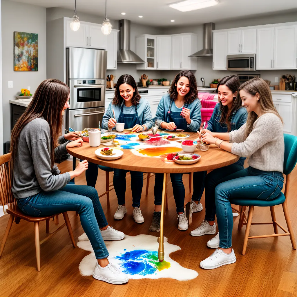 amigos pintura arte cozinha diversao