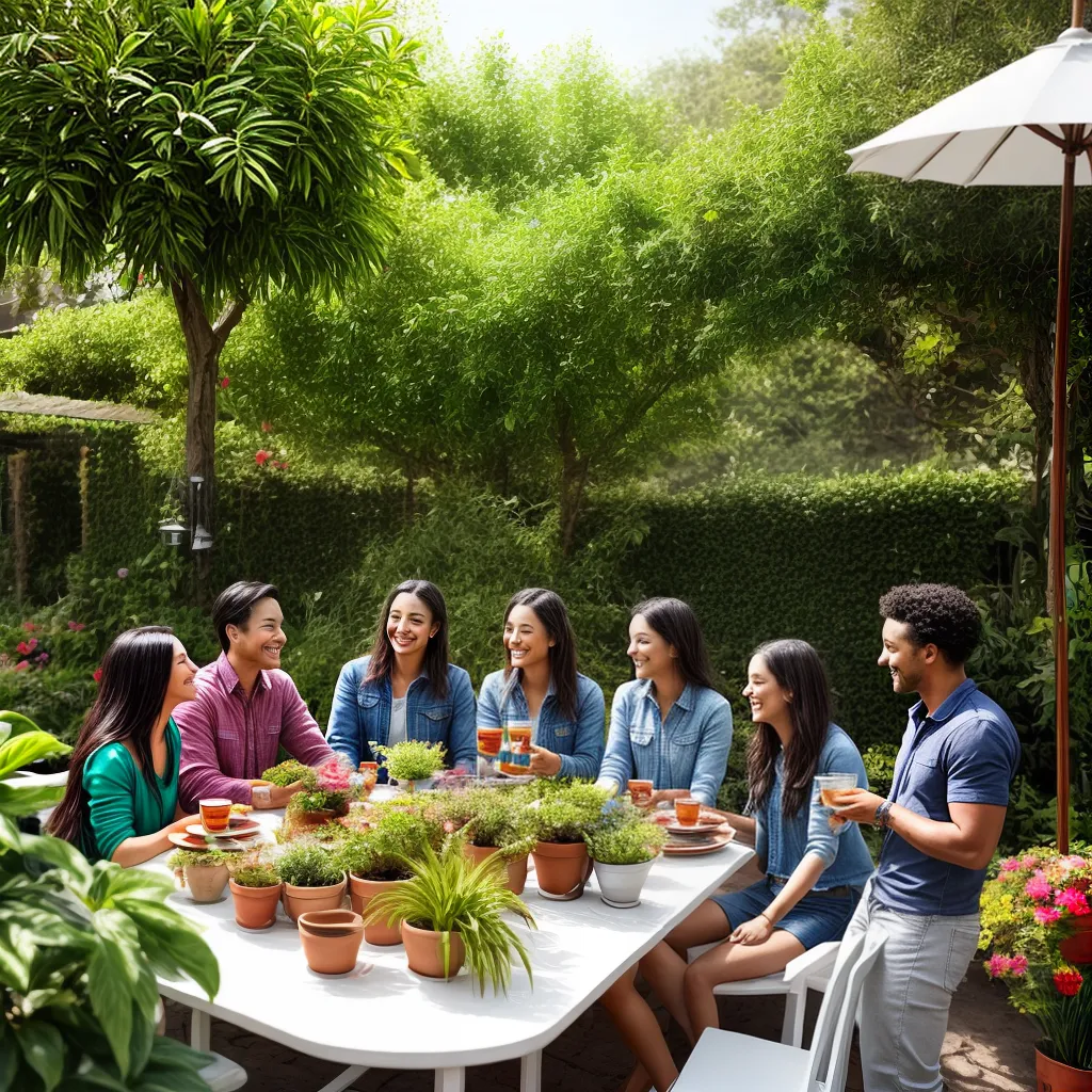 amigos mesa cha troca plantas
