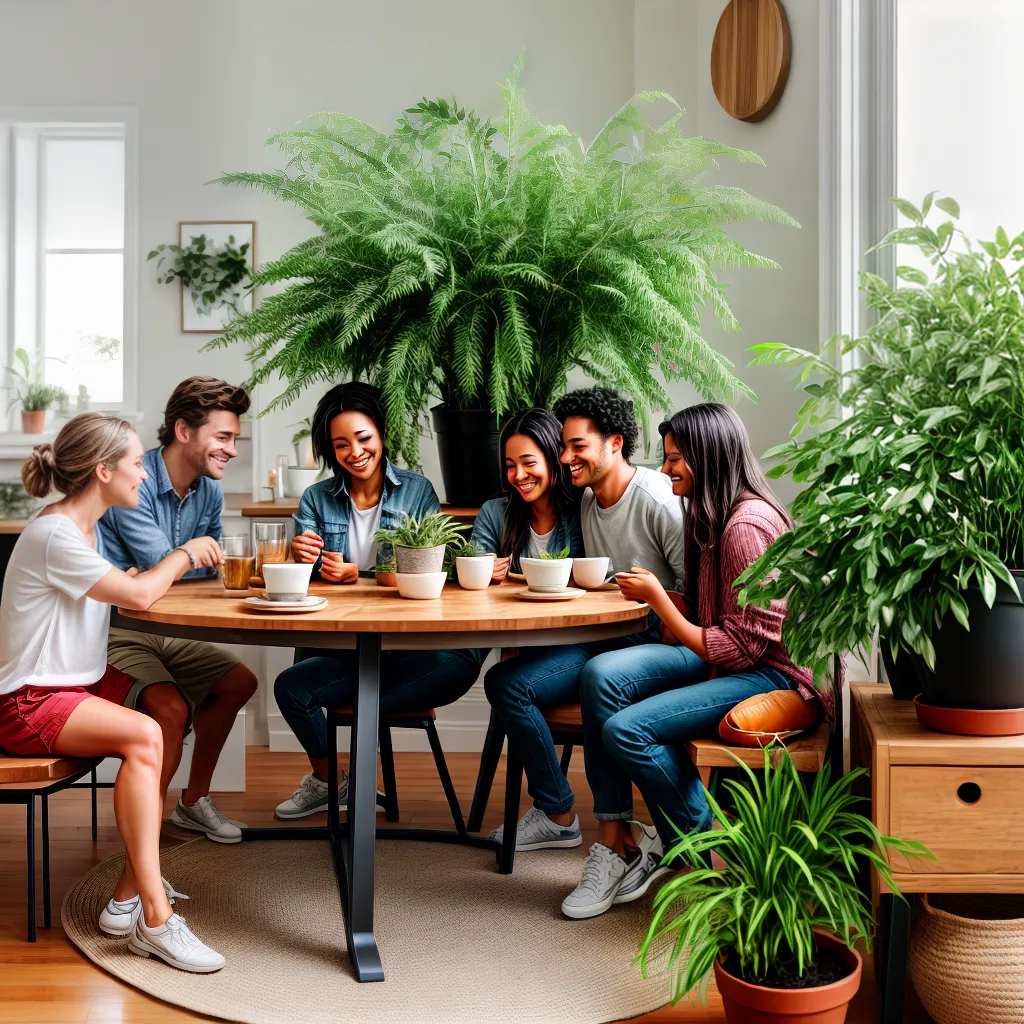 amigos cozinha cha troca plantas